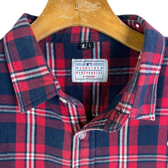 GENUINE MERCHANDISE Boston Red Sox Long Sleeve Button Front Red Flannel Shirt - Picture 3 of 11